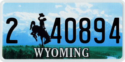 WY license plate 240894