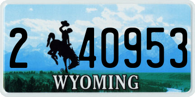 WY license plate 240953