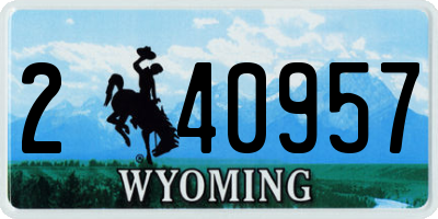 WY license plate 240957