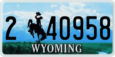 WY license plate 240958