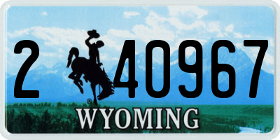WY license plate 240967
