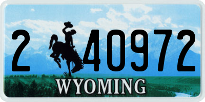 WY license plate 240972