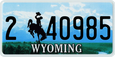 WY license plate 240985