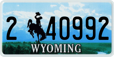 WY license plate 240992
