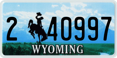 WY license plate 240997