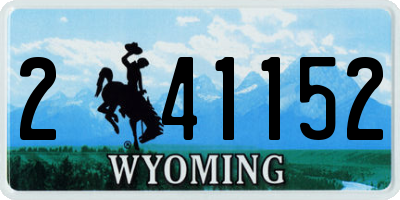 WY license plate 241152