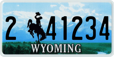 WY license plate 241234