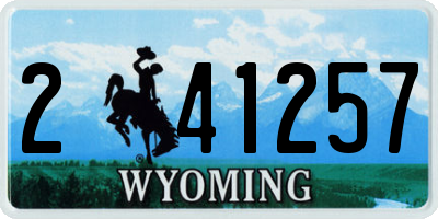 WY license plate 241257
