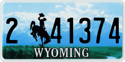 WY license plate 241374