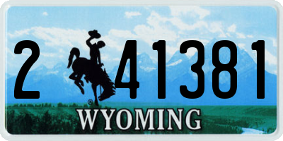 WY license plate 241381