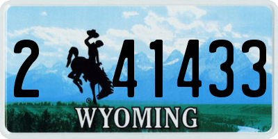 WY license plate 241433