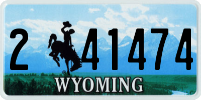 WY license plate 241474