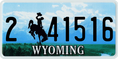 WY license plate 241516