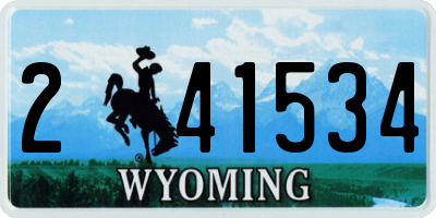WY license plate 241534