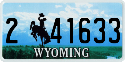 WY license plate 241633