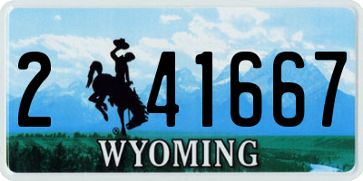 WY license plate 241667