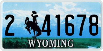WY license plate 241678