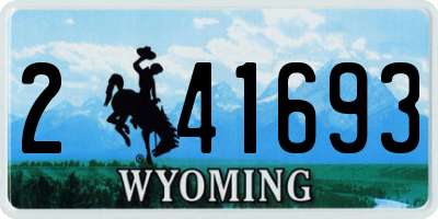 WY license plate 241693