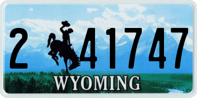 WY license plate 241747