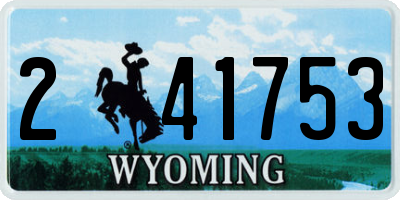 WY license plate 241753