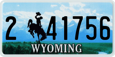 WY license plate 241756