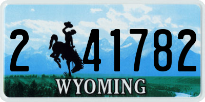 WY license plate 241782