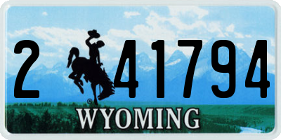 WY license plate 241794