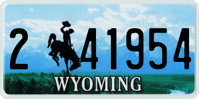 WY license plate 241954