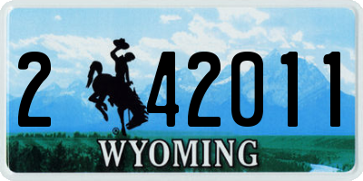 WY license plate 242011