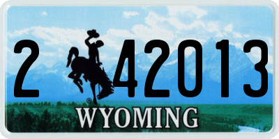 WY license plate 242013
