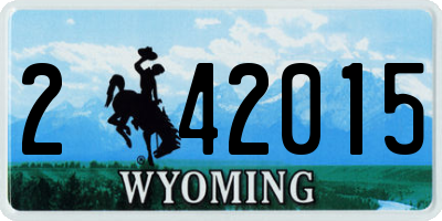 WY license plate 242015