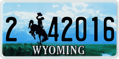 WY license plate 242016