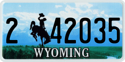 WY license plate 242035