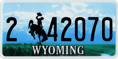 WY license plate 242070