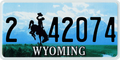 WY license plate 242074