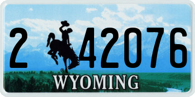 WY license plate 242076