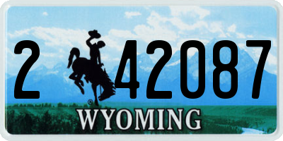 WY license plate 242087