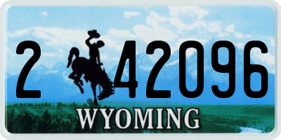 WY license plate 242096
