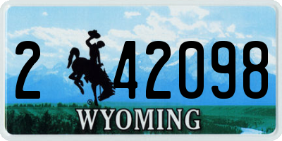 WY license plate 242098