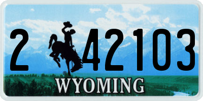 WY license plate 242103