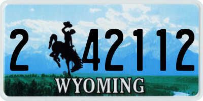 WY license plate 242112