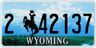 WY license plate 242137