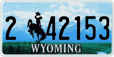 WY license plate 242153
