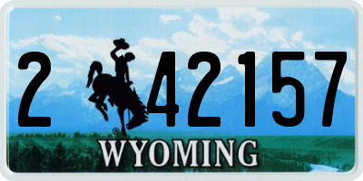 WY license plate 242157