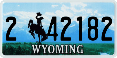 WY license plate 242182