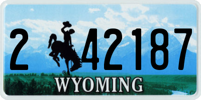 WY license plate 242187