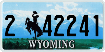 WY license plate 242241