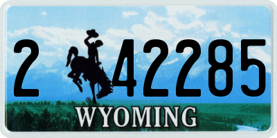 WY license plate 242285