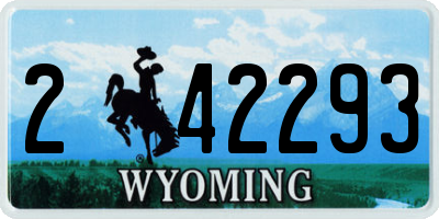 WY license plate 242293