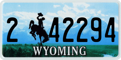 WY license plate 242294